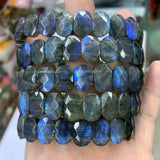 Rainbow Labradorite Beads Bracelet Gemstone Bangle for Gift