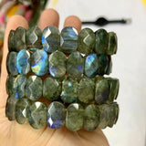 Labradorite Stone Beads Bracelet Gemstone Bangle