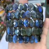Rainbow Labradorite Beads Bracelet Gemstone Bangle for Gift
