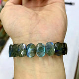 Labradorite Stone Beads Bracelet Gemstone Bangle