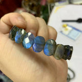 Rainbow Labradorite Beads Bracelet Gemstone Bangle for Gift