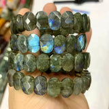 Labradorite Stone Beads Bracelet Gemstone Bangle