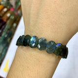 Labradorite Stone Beads Bracelet Gemstone Bangle