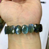 Labradorite Stone Beads Bracelet Gemstone Bangle