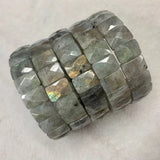 Rainbow Labradorite Stone Bracelet - Natural Gemstone Bangle