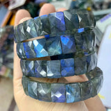 Rainbow Labradorite Stone Bracelet Gemstone Bangle