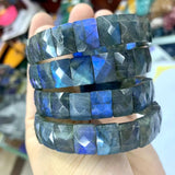 Rainbow Labradorite Stone Bracelet Gemstone Bangle
