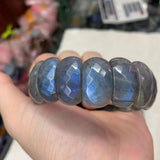 Rainbow Labradorite Stone Bracelet Natural Gemstone Bangle Fine Jewelry