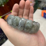 Rainbow Labradorite Stone Bracelet Natural Gemstone Bangle Fine Jewelry