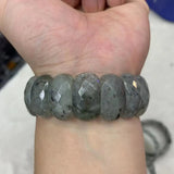 Rainbow Labradorite Stone Bracelet Natural Gemstone Bangle Fine Jewelry