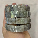 Rainbow Labradorite Stone Bracelet - Natural Gemstone Bangle