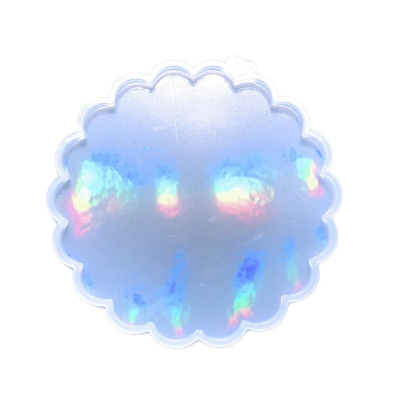 Rainbow Light Effect Silicone Coaster Mold Cup Mat Resin Molds