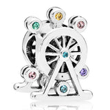 Rainbow Love Ferris Wheel Popcorn Glove Drink Charm Fit Europe Bracelet