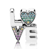Rainbow Love Ferris Wheel Popcorn Glove Drink Charm Fit Europe Bracelet