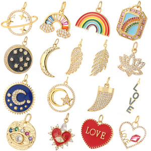 Celestial Love Letter Feather Moon Charm
