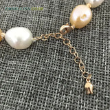 Rainbow Lustrous Pearl & Rose Golden Beads Bracelet