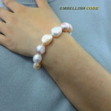 Rainbow Lustrous Pearl Bracelet Mixed Pink Purple Real Freshwater Pearls