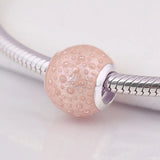 Rainbow Mosaic Ripples Pearlescent Charms Silver Bead