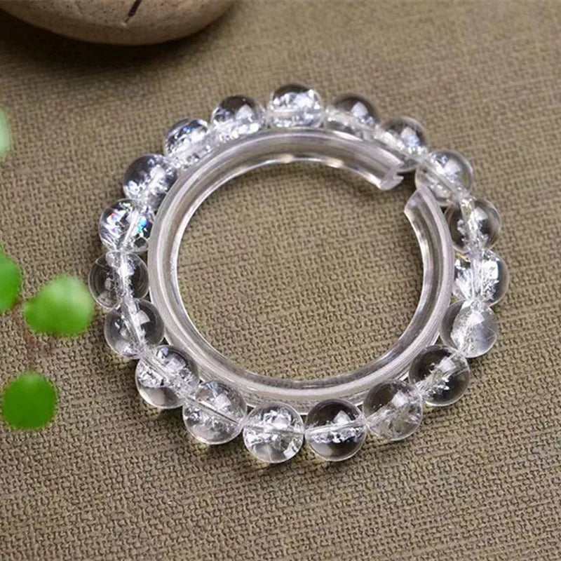 Natural Cracked Clear Quartz Bracelet Crystal Healing Stone