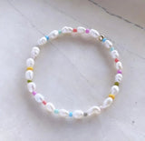 Rainbow Pearl Beaded Bracelet | Personalized Name Bracelet