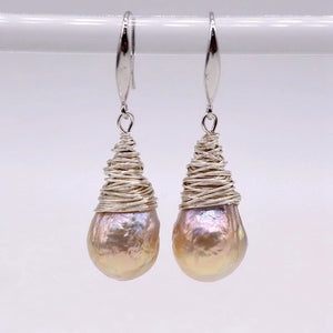 Baroque Pearl Earrings 925 Sterling Silver Women's Earrings