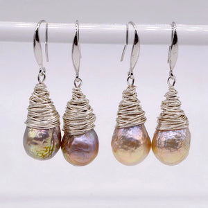 Baroque Pearl Earrings 925 Sterling Silver Women's Earrings