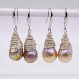 Baroque Pearl Earrings 925 Sterling Silver Women's Earrings