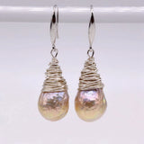 Baroque Pearl Earrings 925 Sterling Silver Women's Earrings