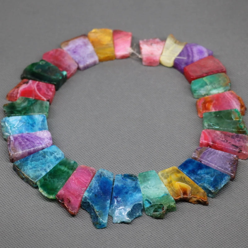 Rainbow Slice Stone Beads Necklace for Women