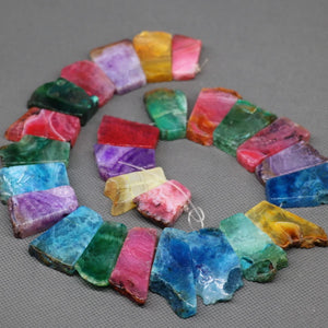 Rainbow Slice Stone Beads Necklace for Women