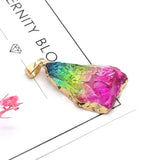 Rainbow Stone Crystal Pendant Natural Irregular Women's Jewelry