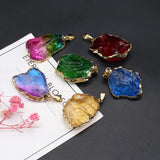 Rainbow Stone Crystal Pendant Natural Irregular Women's Jewelry