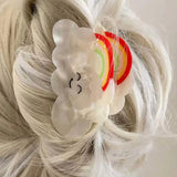 Rainbow Sun Raindrops Hair Clips for Women Harajuku Vintage Claw Clip