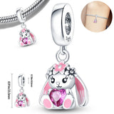 Rainbow Sunflower Pendant 925 Silver Charm Bead Bracelet Necklace Women Jewelry