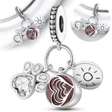 Rainbow Sunflower Pendant 925 Sterling Silver Charm Bead Gift