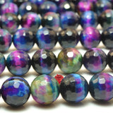 Rainbow Tiger's Eye Faceted Round Beads for DIY Jewelry