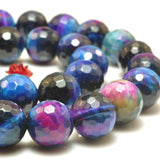 Rainbow Tiger's Eye Faceted Round Beads for DIY Jewelry