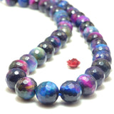Rainbow Tiger's Eye Faceted Round Beads for DIY Jewelry