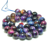 Rainbow Tiger's Eye Smooth Round Beads for DIY Jewelry Making