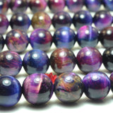 Rainbow Tiger's Eye Smooth Round Beads for DIY Jewelry Making