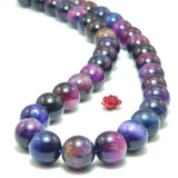 Rainbow Tiger's Eye Smooth Round Beads for DIY Jewelry Making
