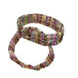 Rainbow Tourmaline Stone Bead Bracelet for Women