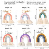 Rainbow Weaving Keychain Boho Holder Keyring Macrame Bag Charm Car Jewelry