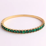 Rainbow CZ Crystal Bangle Bracelet for Women Lady Gift