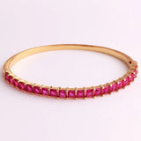 Rainbow CZ Crystal Bangle Bracelet for Women Lady Gift