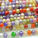 Rainbow Zircon Faceted Rondelle Beads Loose Gemstones For Jewelry Making