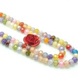 Rainbow Zircon Faceted Rondelle Beads Loose Gemstones For Jewelry Making