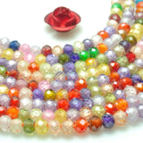 Rainbow Zircon Faceted Rondelle Beads Loose Gemstones For Jewelry Making