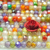 Rainbow Zircon Faceted Rondelle Beads Loose Gemstones For Jewelry Making