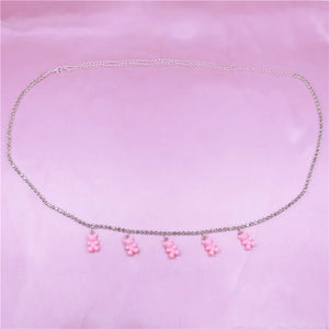Rainbow Bear Body Chain Waist Chain Sexy Bikini Beach Rhinestone Waist Chain